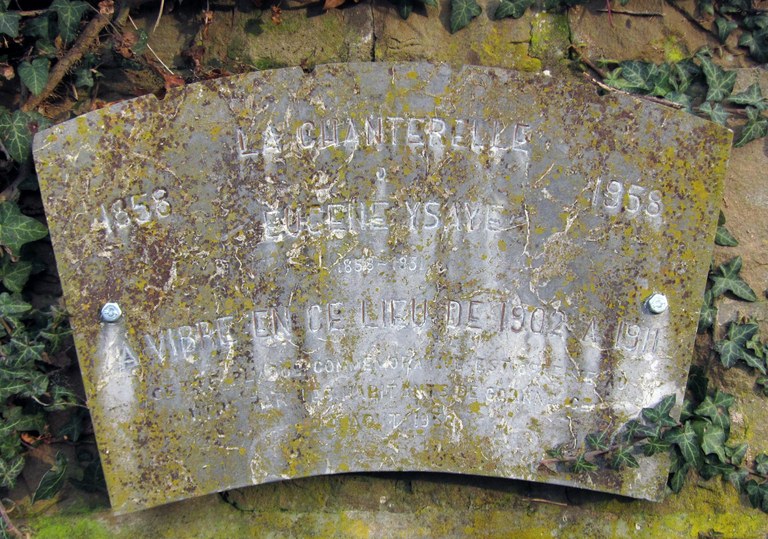 Plaque commémorative : Centenaire de la naissance d'Eugène Ysaÿe 1858-1958